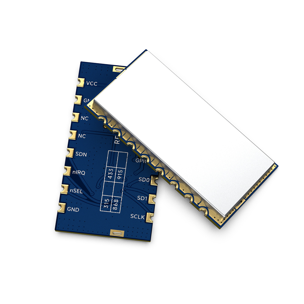 RF4432F27: M&oacute;dulo transmisor y receptor RF Si4432 de 500 mW con oscilador de cristal de 10 ppm