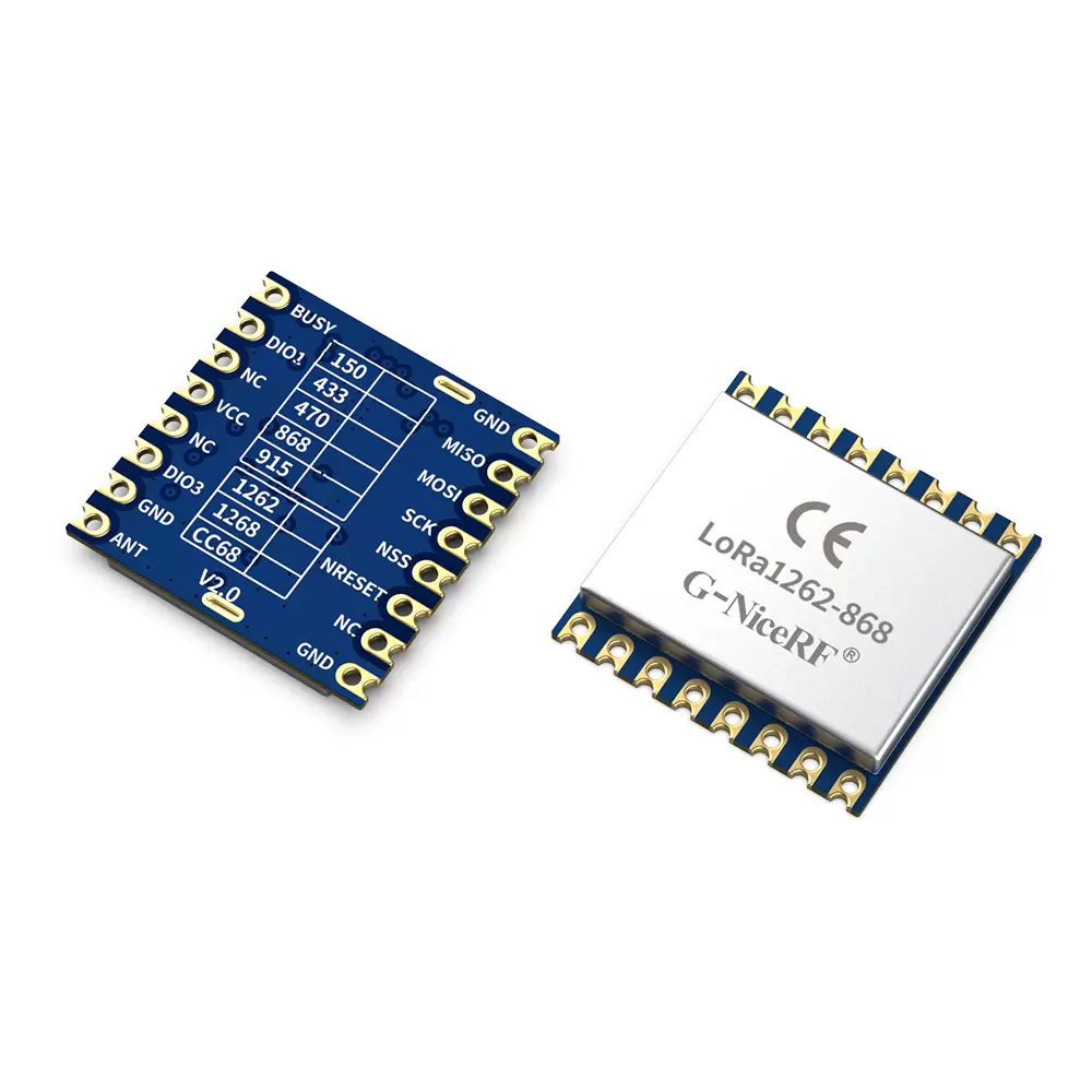 LoRa1262-868: M&oacute;dulo LoRa SX1262 de 160 mW y 868 MHz con certificaci&oacute;n CE-RED y TCXO