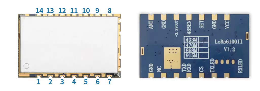 Definición de pines del módulo inalámbrico LoRa6100II