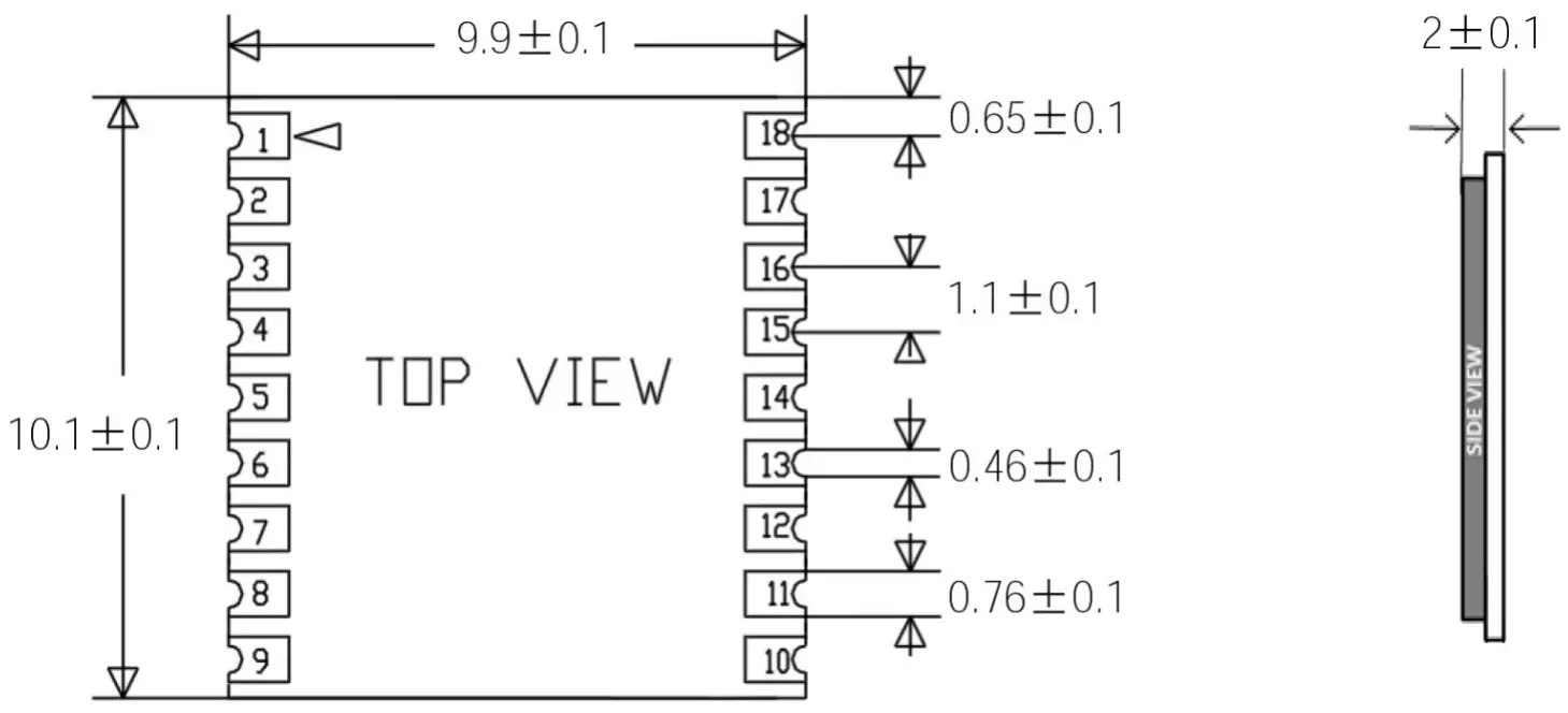 Dimensiones mecánicas del módulo GPS GPS01-ZK