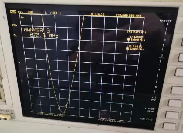VSWR de la antena de resorte de cobre de 868 MHz SW868-TH06