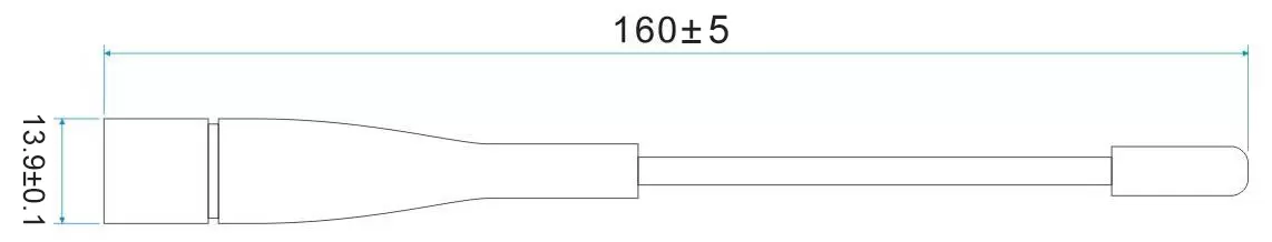 Tamaños de la antena de varilla SW433-ZB165