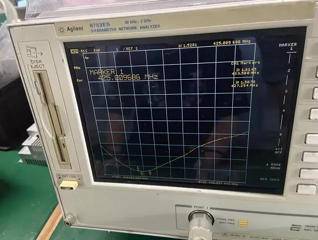 Gráficos de ROE de la antena de varilla SW433-ZB165