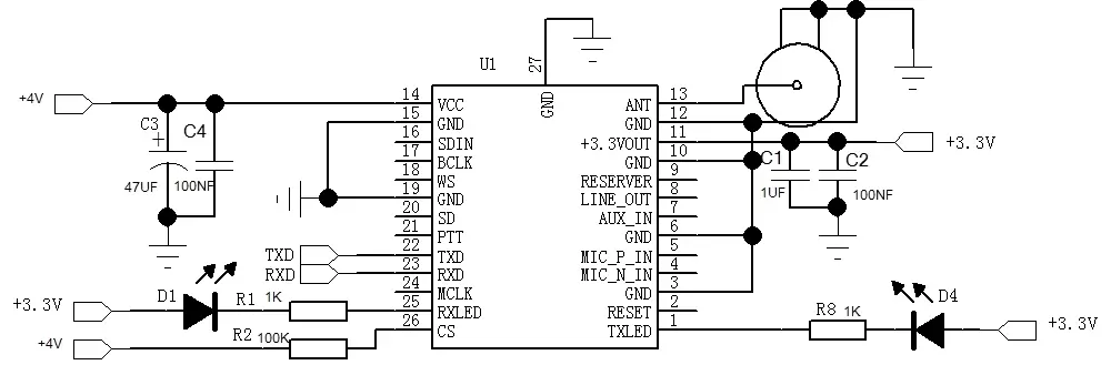 Circuito de aplicación del módulo de transmisión de datos dúplex completo SA618F30-FD